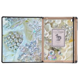 Diamond Bling, Bling,Pearl, Lace Bouquet Cover For iPad