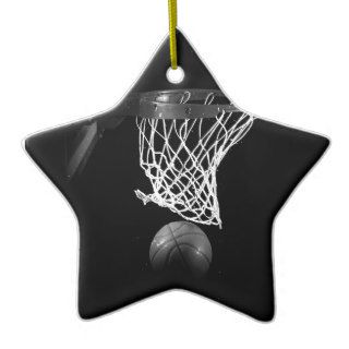 Black & White Basketball Christmas Tree Ornaments