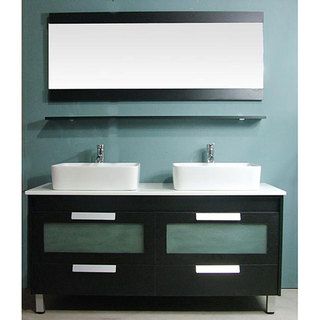Design Element Parliament Double sink Modern Bathroom Vanity Set Design Element Bathroom Vanities