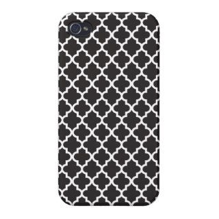 Black White Moroccan Pattern iPhone 4/4S Case