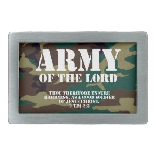 Army of the Lord, Bible Scripture Camo Rectangular Belt Buckles