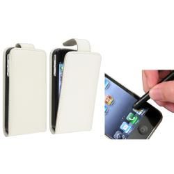 White Leather Case/ Black Stylus for Apple iPhone 4/ 4S BasAcc Cases & Holders