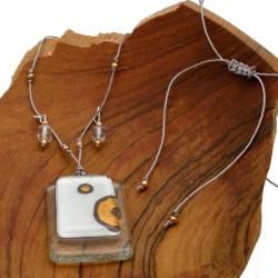 Ethereal Stacked Glass Rectangle Necklace (Chile) Global Crafts Necklaces