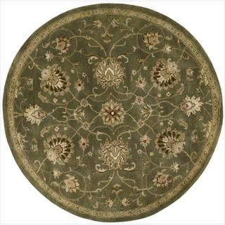 Hand Tufted Jaipur Round Light Green Rug (8' x 8) Nourison Round/Oval/Square