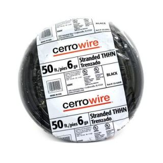 Cerrowire 50 ft. 6/1 Stranded THHN Wire   Black 112 4201B
