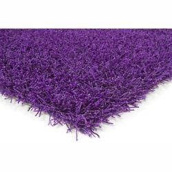 Hand woven Mandara Purple Shag Rug (5' x 7'6) Mandara 5x8   6x9 Rugs