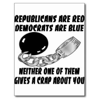Republicans Are Red Democrats Are Blue Post Cards