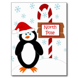 Santa Penguin North Pole Christmas Postcards