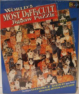1991 World's Most Difficult Jigsaw Puzzle " Cats Edition " Double Sided   529 Pieces Toys & Games
