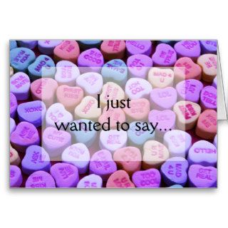 Candy Heart Love Messages Greeting Cards