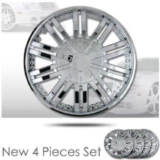 15" 10 Spikes Chrome Finished Hubcap Covers Brand New Set of 4 Pieces 15 Inch Rim Cover 529 Automotive