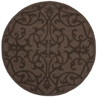 Handmade Irongate Brown New Zealand Wool Rug (5' Round) Safavieh Round/Oval/Square