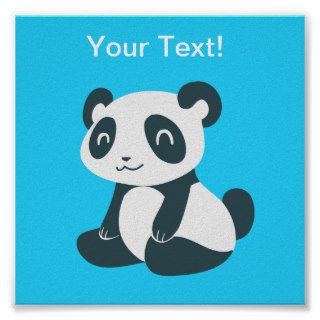 Cute Happy Cartoon Panda Posters