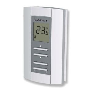 Cadet Double Pole 16 Amp 208/240 Volt Digital Electronic Non programmable Wall Thermostat in White TH114