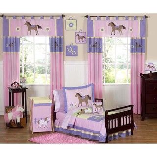 Sweet JoJo Designs Pretty Pony Horse 5 piece Toddler Girl's Bedding Set Sweet Jojo Designs Kids' Comforter Sets