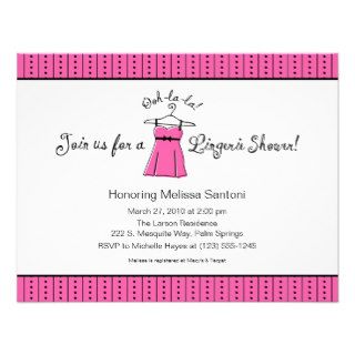 Pink Lingerie Bridal Shower Invitation