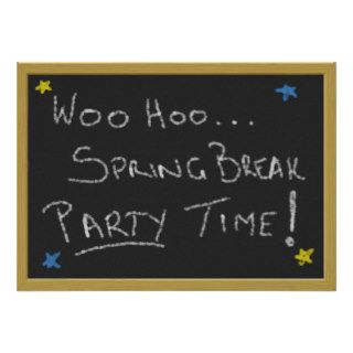 Chalkboard Spring Break Party Invitation