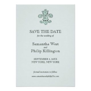 Fleur de lis Wedding Save the Date Personalized Invitation