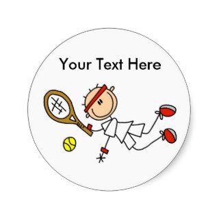 Personalized Men's Tennis Gifts Round Stickers