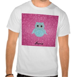 Personalized name bling owl diamonds t shirts