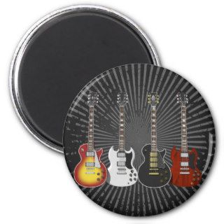 Four Electric Guitars 3D Model Fridge Magnet