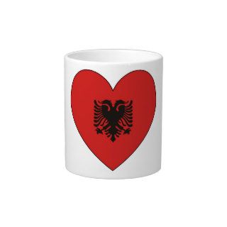 Albania Flag Heart Valentine Jumbo Mugs