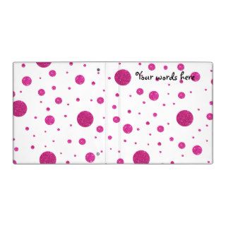 Pink glitter polka dots vinyl binder