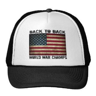 Back to back World War Champions (distressed) Trucker Hats