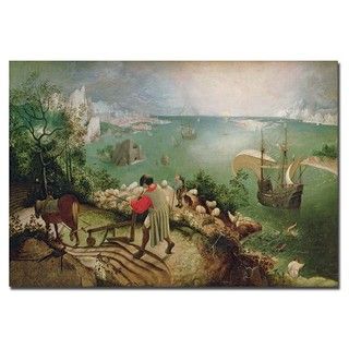 Pieter Bruegel 'Landscape with Fall of Icarus, 1555' Gallery wrapped Canvas Art Trademark Fine Art Canvas