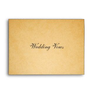Vintage Old Paper Look Wedding Vows Envelope