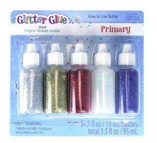 Glitter Glue .7 Ounces 5/Pkg Primary   Prints