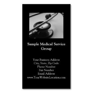 Medical Stethoscope, Black and White Business Card Templates