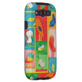 cute colorful birds pattern samsung galaxy s3 cases