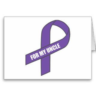 For My Uncle (Purple Ribbon) Greeting Card