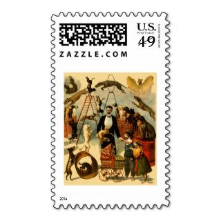 Vintage Dog Circus Act Postage Stamp