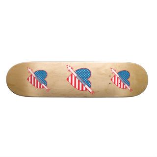 Patriot Bowling Heart Custom Skate Board
