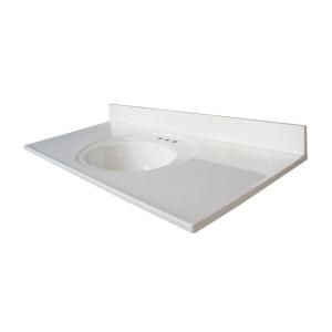 Glacier Bay Newport 49 in. AB Engineered Composite Vanity Top with Basin in White N4922GB W