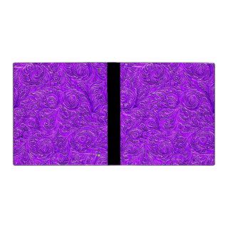 Flower/Floral Faux Tooled Leather Bluish Purple Binder