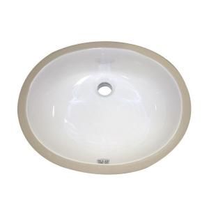 DECOLAV Carlyn Undermount Oval Vessel with overflow in White   1403 CWH