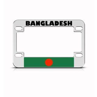 Bangladesh Flag Metal Motorcycle Bike License Plate Frame Tag Holder Automotive