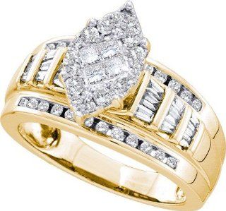 0.82CTW DIAMOND SOLIEL BRIDAL RING Engagement Promise Ring Engagement Rings Jewelry