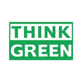 NMC BT536 Motivational and Safety Banner, Legend "THINK GREEN", 60" Length x 36" Height, Vinyl, White on Green Industrial Warning Signs