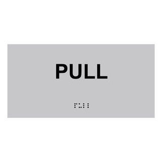 ADA Pull Braille Sign RSME 520 BLKonSLVR Enter / Exit  Business And Store Signs 