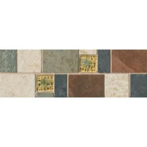 Daltile Continental Slate 4 in. x 12 in. x 6mm Porcelain Decorative Accent Mosaic Floor and Wall Tile CS70412DECO1P2