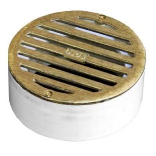 NDS 3 in. Round Solid Brass Grate with PVC Collar 909B