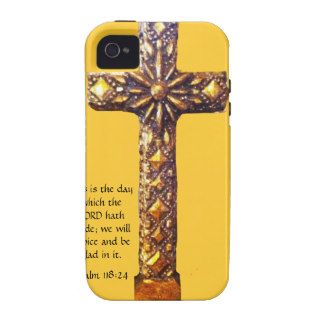 Gold Cross Inspirational Psalms iPhone 4/4S Cover