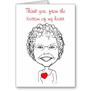 Thank You The Bottom of My Heart   Caricature Greeting Card