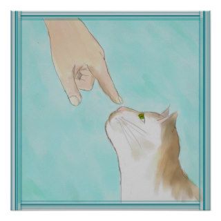 Touching Kitty's Nose Poster Print
