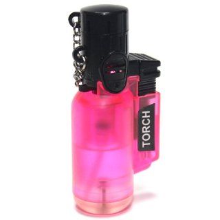 S20 Pink Color   Refillable Butane Torch Lighter  Single Flame  3 Inch 