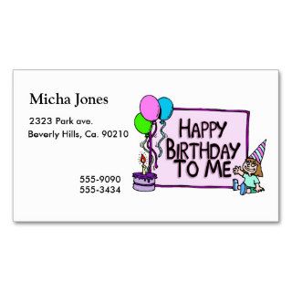 Happy Birthday To Me Girl Business Card Templates